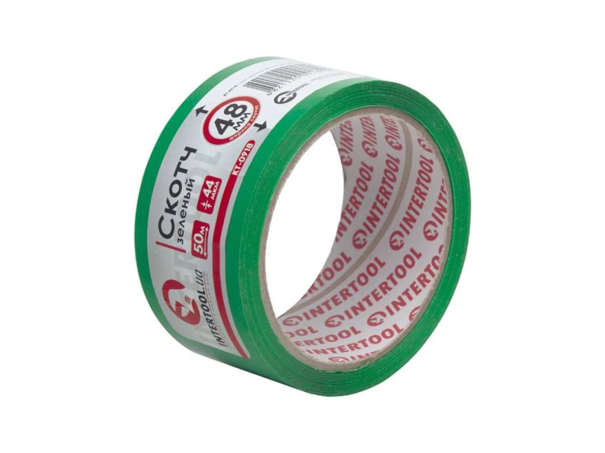 Скотч зелений 48мм * 50м * 44 мкм INTERTOOL KT-0918 