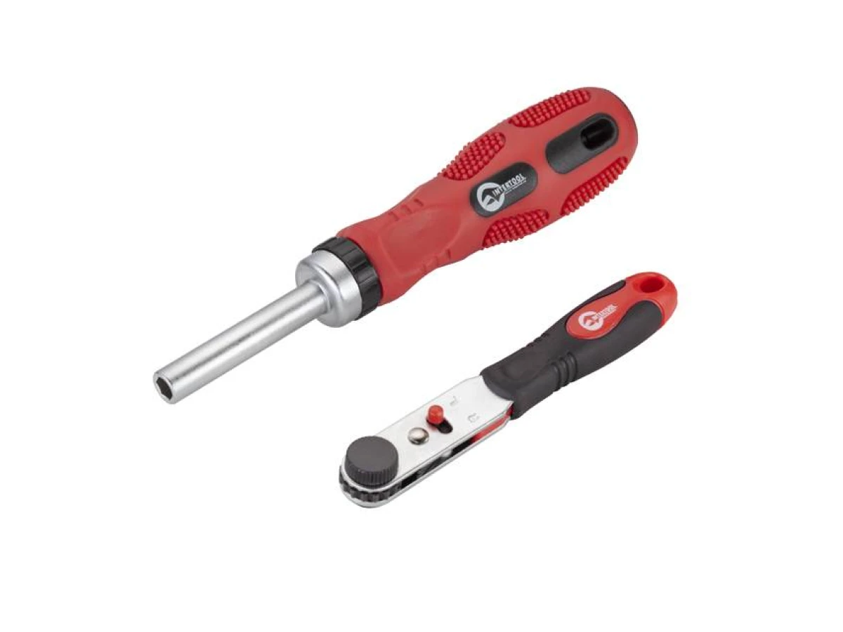 Викрутка реверсивна з трищіткою та набором насадок, в чохлі, 48 од. INTERTOOL VT-1048 