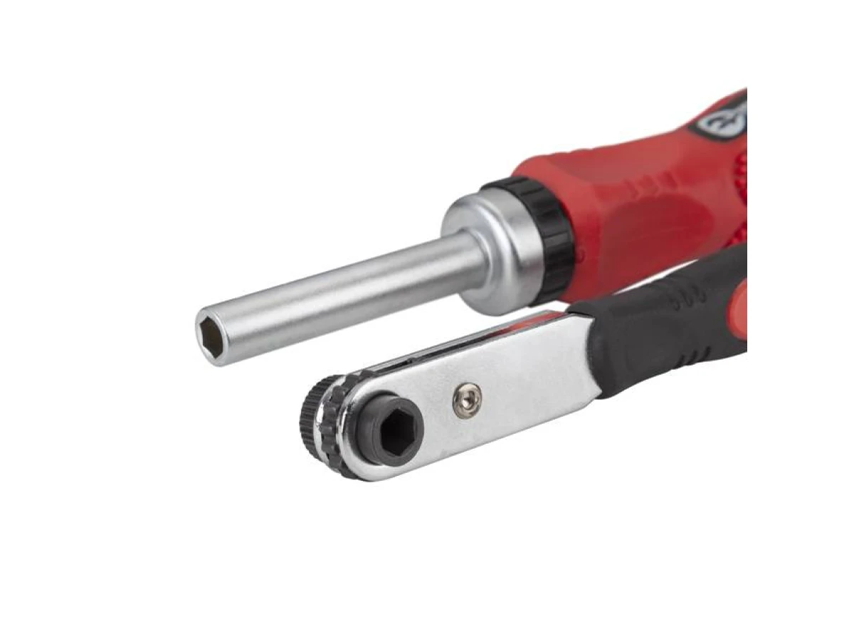 Викрутка реверсивна з трищіткою та набором насадок, в чохлі, 48 од. INTERTOOL VT-1048 