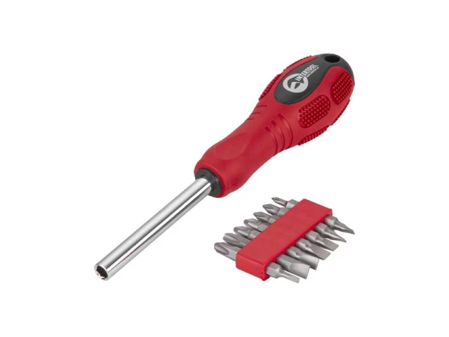 Отвертка магнитная 1/4", 10*50 мм, с комплектом насадок 15 ед., Cr-V INTERTOOL HT-0415 
