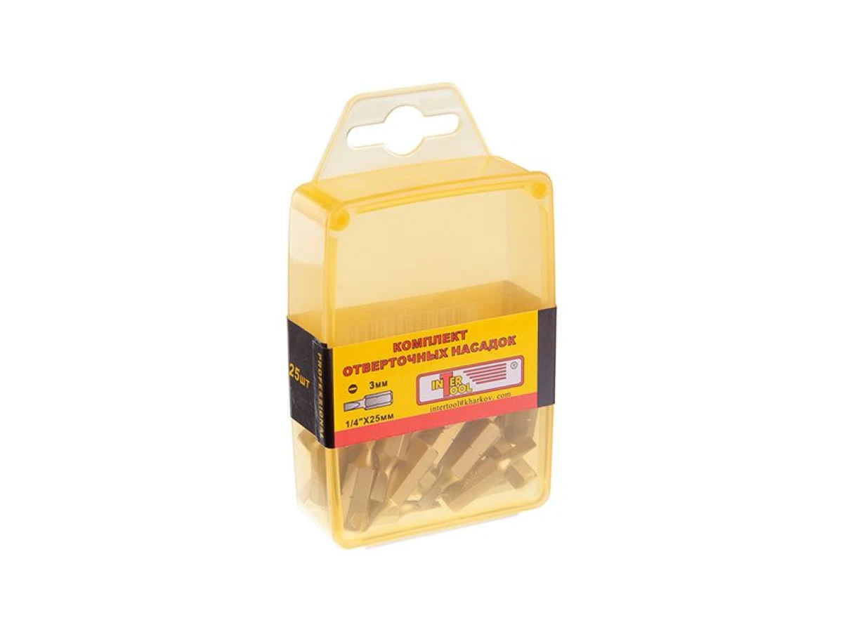 Комплек насадок до викруток 3 мм 1/4" x 25 мм уп. 25 од. INTERTOOL VT-0031 