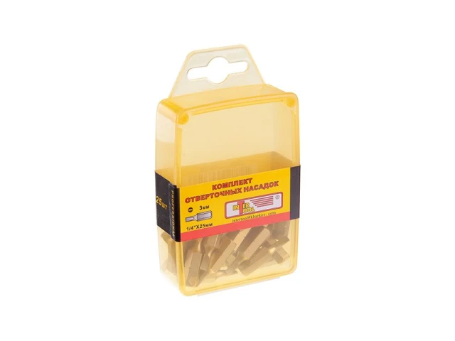 Комплек насадок до викруток 3 мм 1/4" x 25 мм уп. 25 од. INTERTOOL VT-0031 