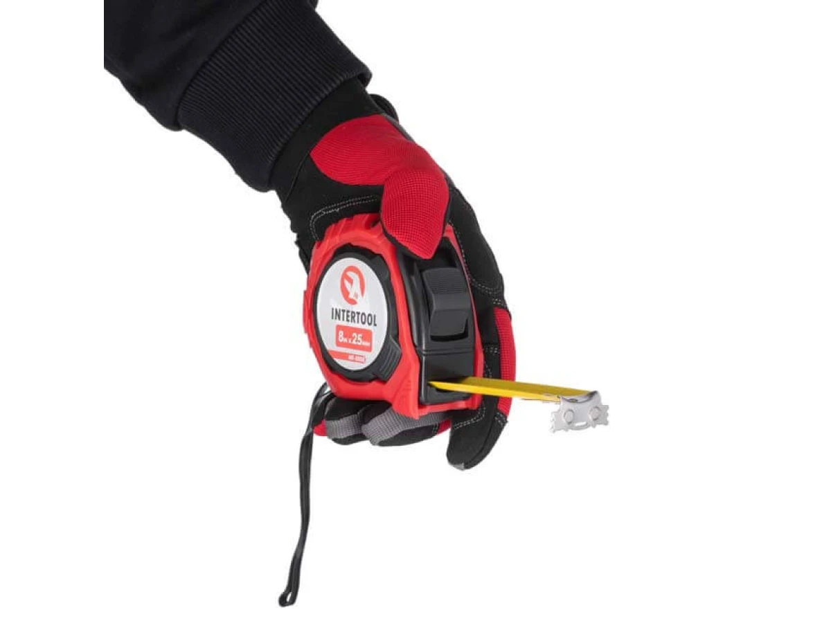 Рулетка с фиксатором 8м*25мм "Магнит" INTERTOOL MT-0508 