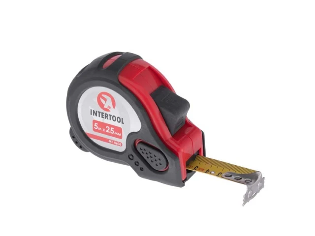 Рулетка з фіксатором 5м * 25мм "Супер Магніт" INTERTOOL MT-0606 