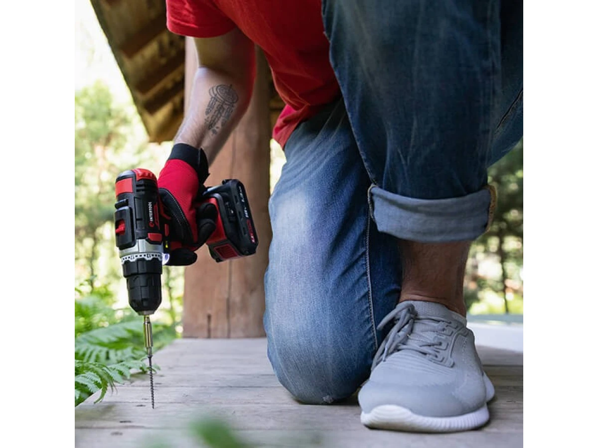 Дриль-шурупокрут акумуляторний Li-Ion 18 В, 25 Nm, 0-400/0-1500 об/хв., 2*2.0 Аг INTERTOOL WT-0314 