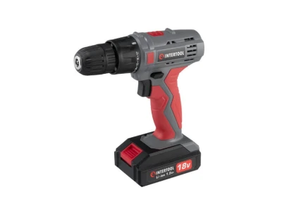 Дриль-шуруповерт акумуляторний 18 В, 17 Nm, 0-700 об/хв, 0.8-10 мм, Li-Ion, 1.5 Аг INTERTOOL DT-0315