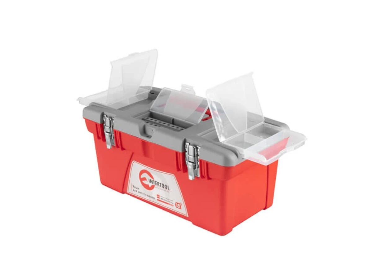 Ящик для інструменту з металевими замками, 18" 480*250*230 мм INTERTOOL BX-0518 