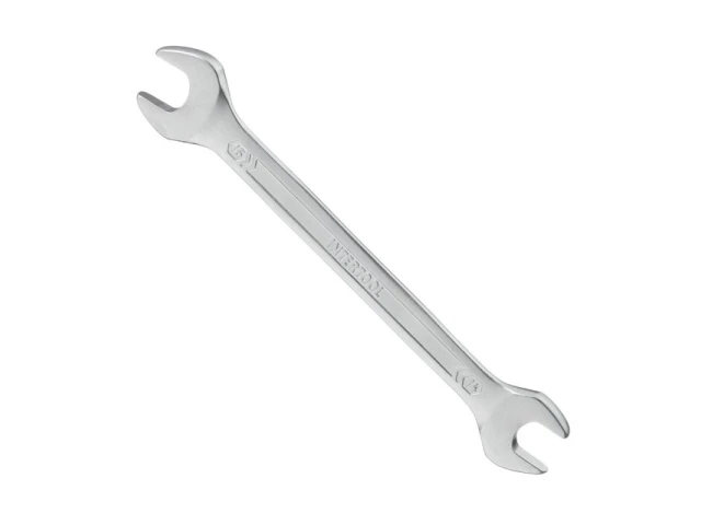 Ключ рожковый 14-15 мм Cr-V, покрытие сатин-хром; PROF DIN3113 INTERTOOL XT-1114 