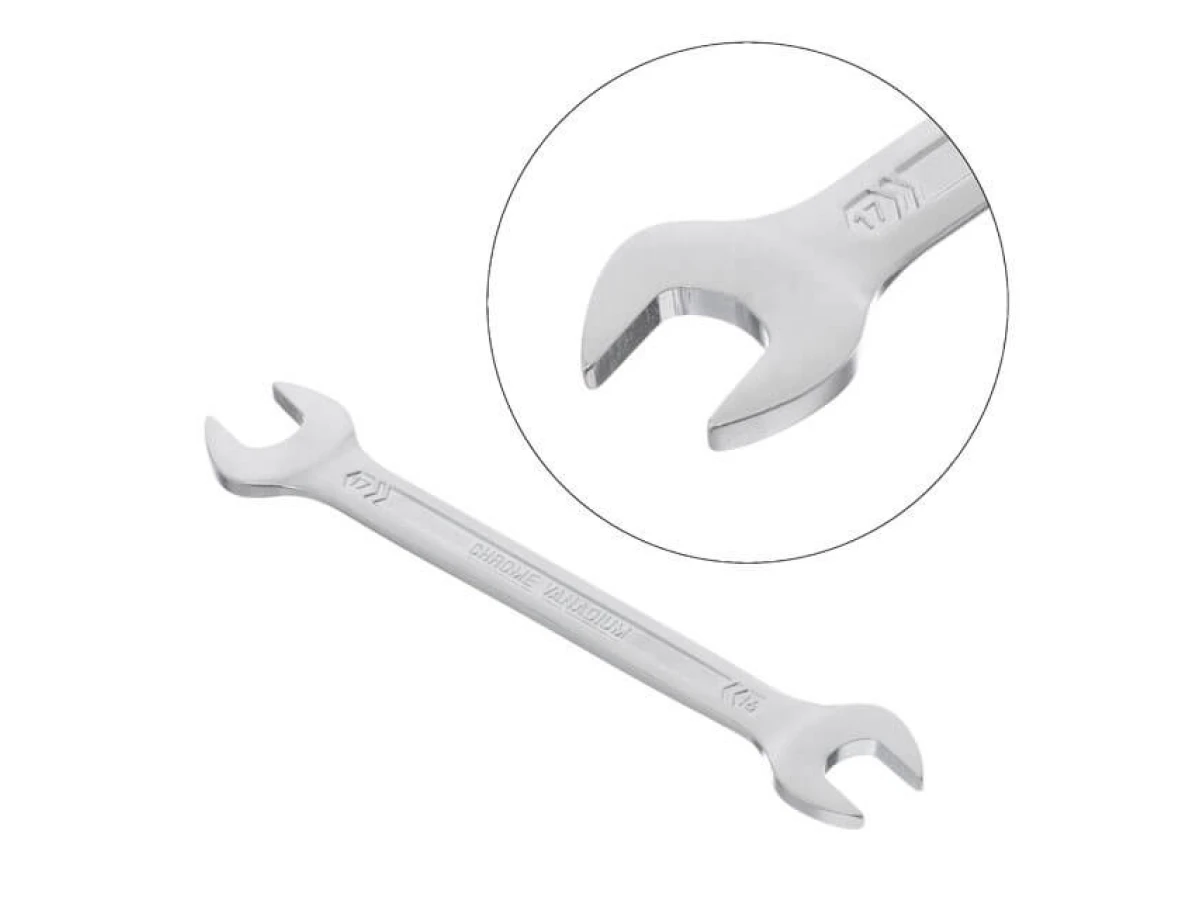 Ключ ріжковий 16х17 мм Cr-V, покриття сатин-хром, PROF DIN3113 INTERTOOL XT-1116 