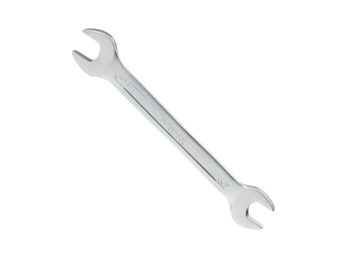 Ключ ріжковий 18х19 мм CrV, покриття сатин-хром, PROF DIN3113 INTERTOOL XT-1118 