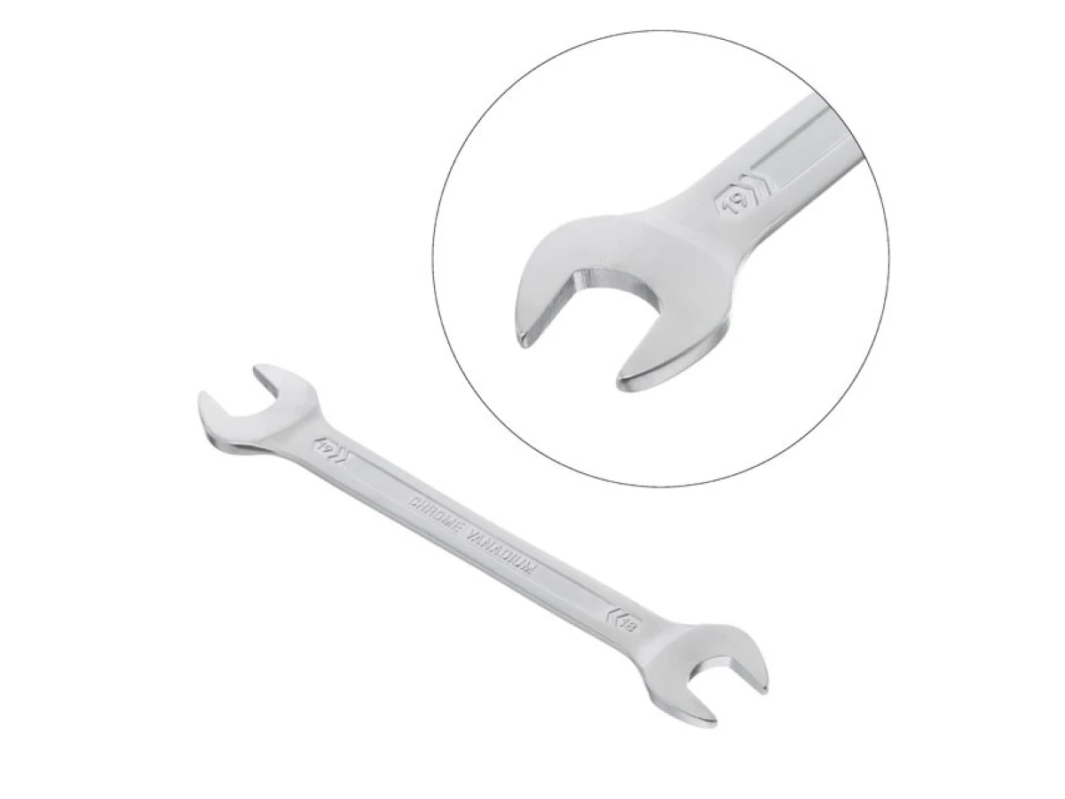 Ключ ріжковий 18х19 мм CrV, покриття сатин-хром, PROF DIN3113 INTERTOOL XT-1118 