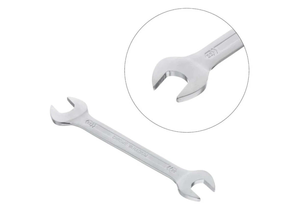 Ключ ріжковий 20х22 мм CrV, покриття сатин-хром, PROF DIN3113 INTERTOOL XT-1120 