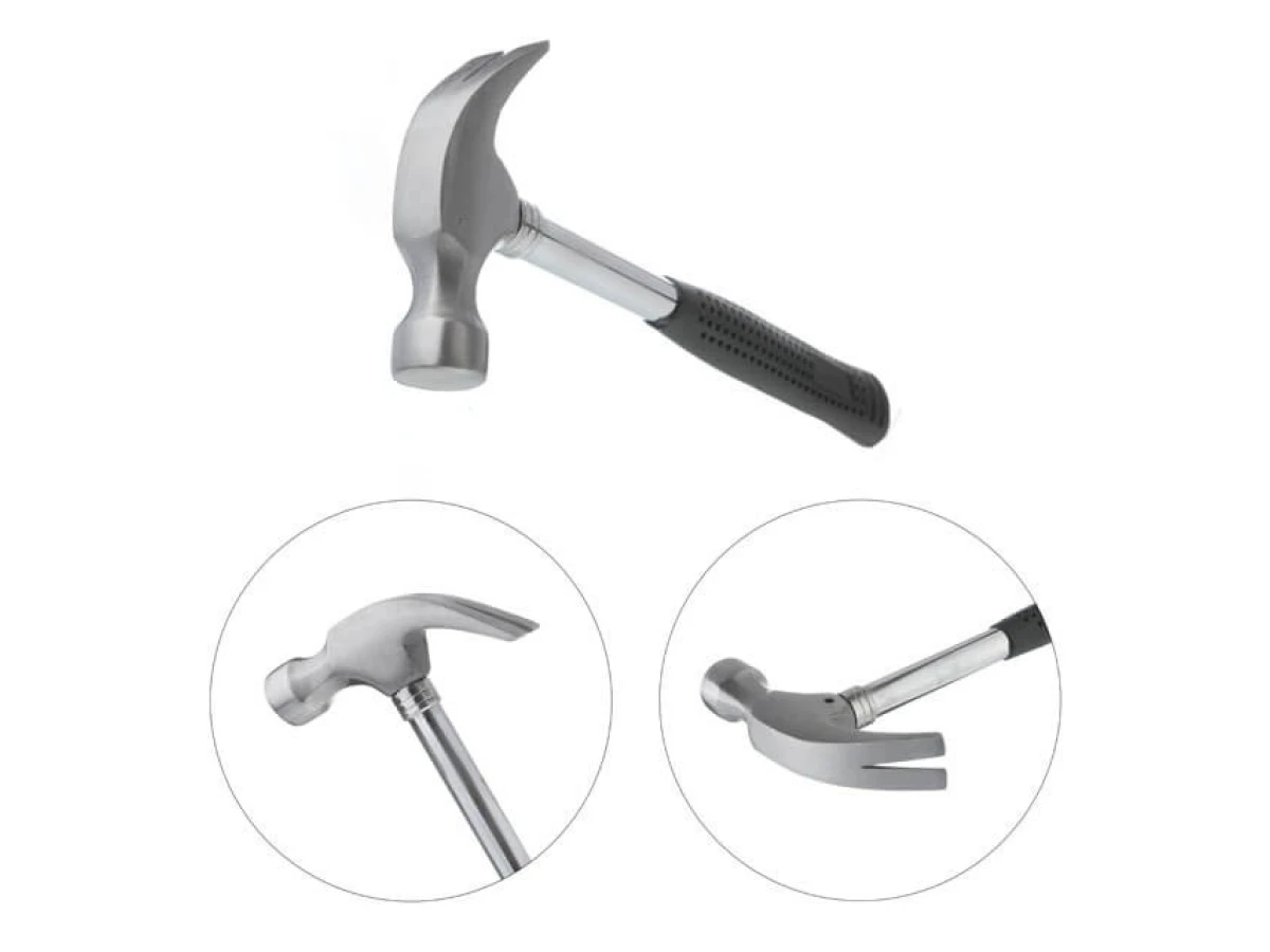 Молоток столярний (лапа) 450 г, з металевою ручкою INTERTOOL HT-0224 