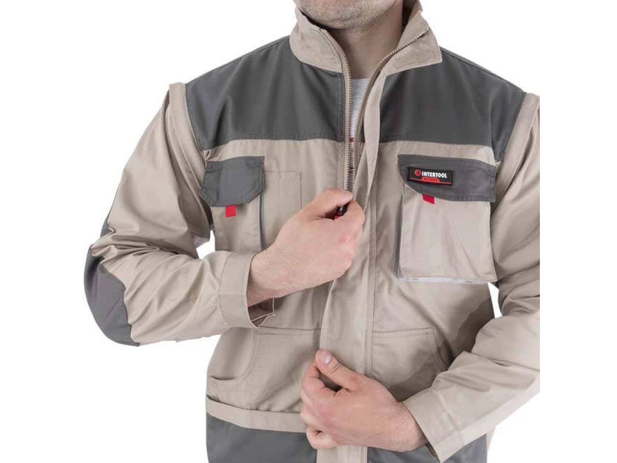 Куртка робоча 2 в 1, 100% бавовна, щільність 180 г / м2, L INTERTOOL SP-3033 
