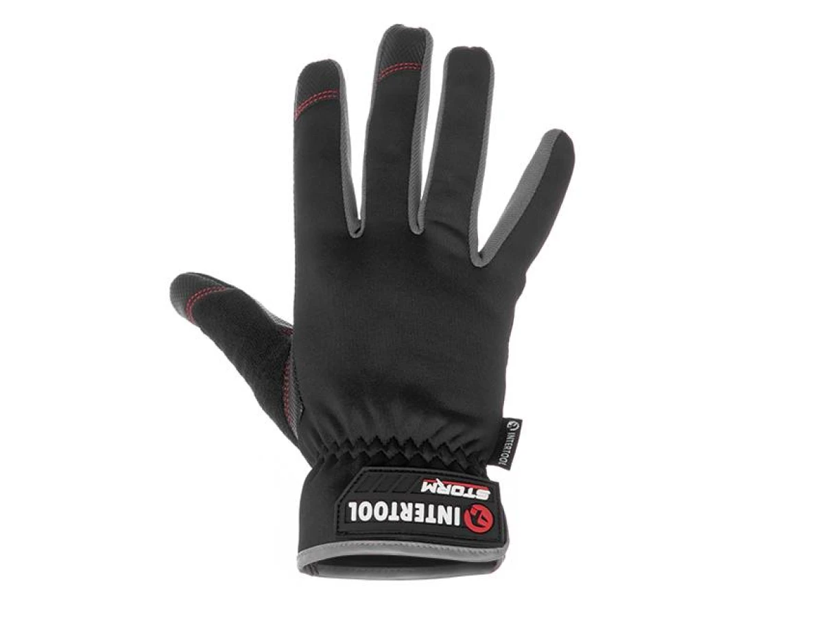Рукавиці зi спандексу, "Touchscreen", антиковзаюче покриття долоні, вставки "Gripteq 3S", 10" (XL) STORM INTERTOOL SP-0182 