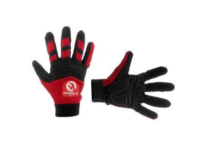 Перчатка Microfiber тканевая красная с черными вставками спандекса на ладони утолщенное неопреном 10