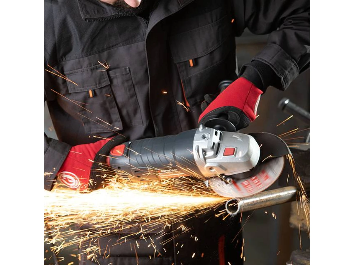 Перчатка Microfiber тканевая красная с черными вставками спандекса на ладони утолщенное неопреном 10" INTERTOOL SP-0143 