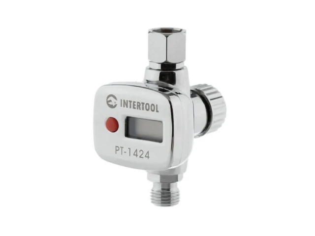 Регулятор тиску з цифровим манометром для пістолетів фарбувальних, професійний, 1/4" INTERTOOL PT-1424 