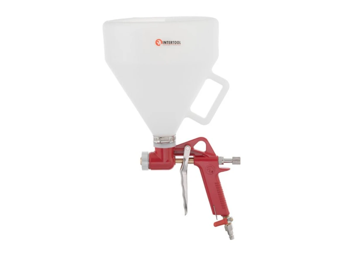 Пістолет для нанесення штукатурки пневматичний, 4-8 мм, В/Б пластиковий, 7000 мл. 3-6 бар INTERTOOL PT-0402 
