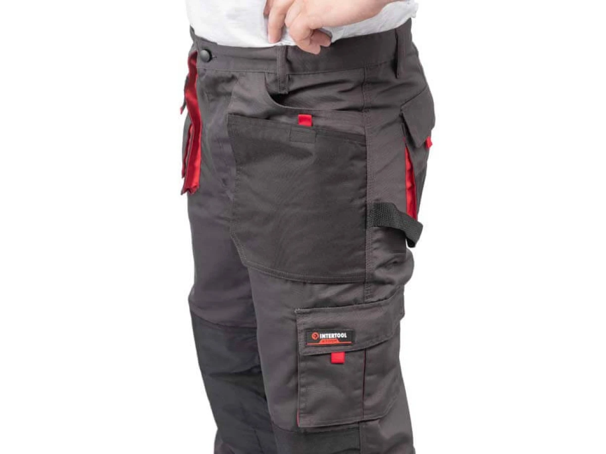 Брюки рабочие 80 % полиэстер, 20 % хлопок, плотность 260 г/м2, XXXL INTERTOOL SP-3016 