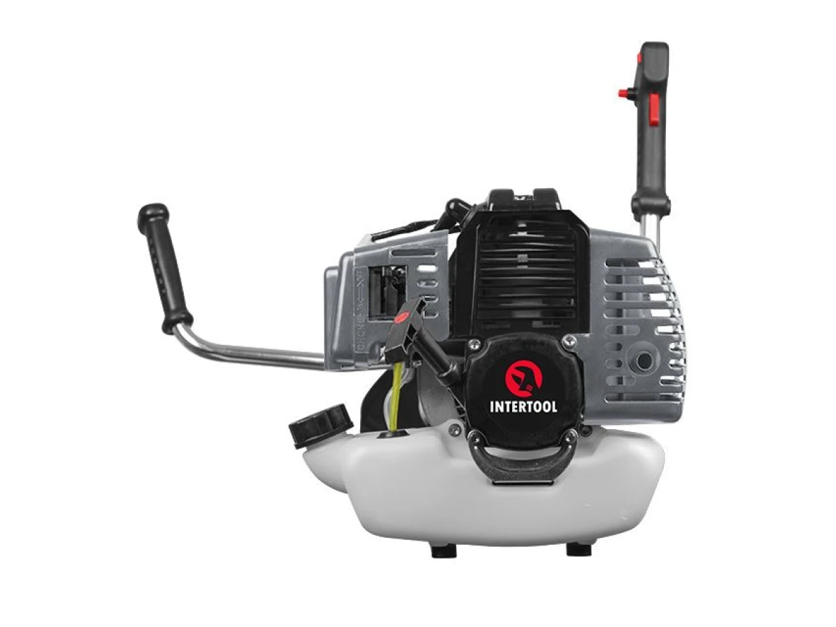 Мотокоса 1.85 кВт, 52 см³, катушка, 3-х лопастной нож, плечевой ремень( комплект из двух частей вал + двигатель) INTERTOOL DT-2232 