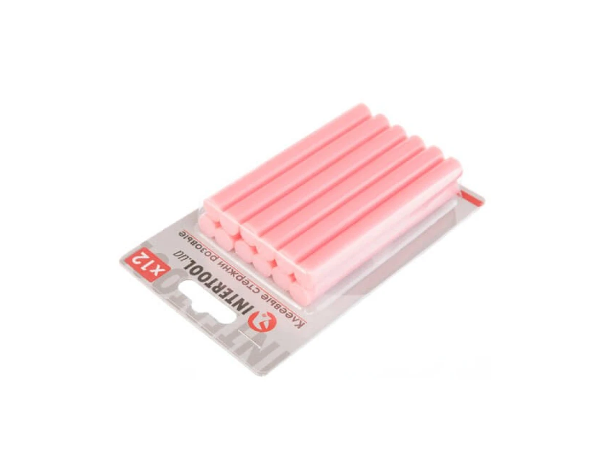 Комплект стрижнів клейових рожевих 11,2 мм * 100 мм, 12 шт. INTERTOOL RT-1045 