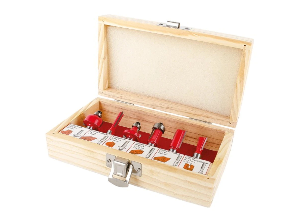 Набір фрез кінцевих по деревині, 6 шт INTERTOOL HT-0072 