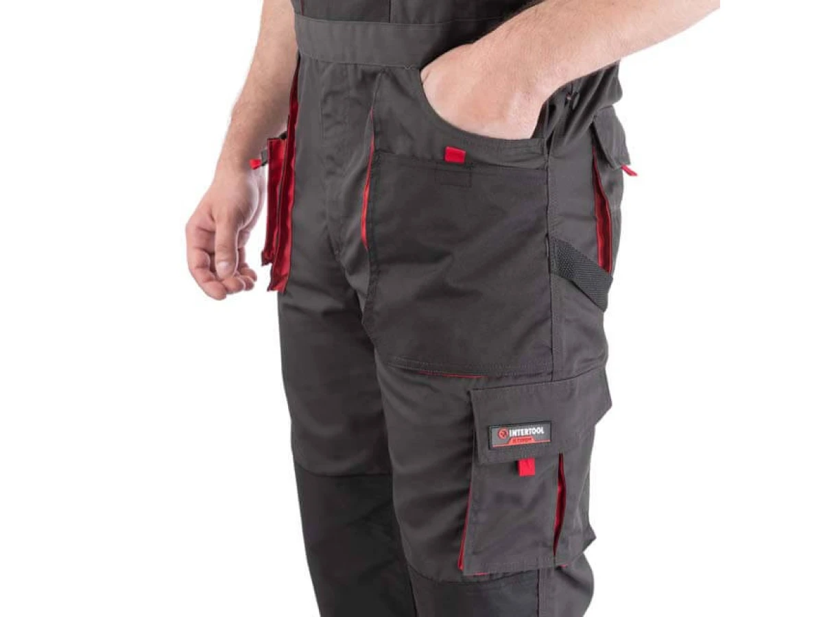 Полукомбинезон рабочий 80 % полиэстер, 20 % хлопок, плотность 260 г/м2, XL INTERTOOL SP-3024 