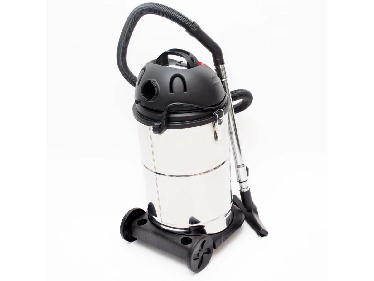 Пилосос промисловий 30 л, 1400 Вт, сухе, вологе прибирання, багаторазовий спонж-фільтр, фільтр-пакет INTERTOOL DT-1030 