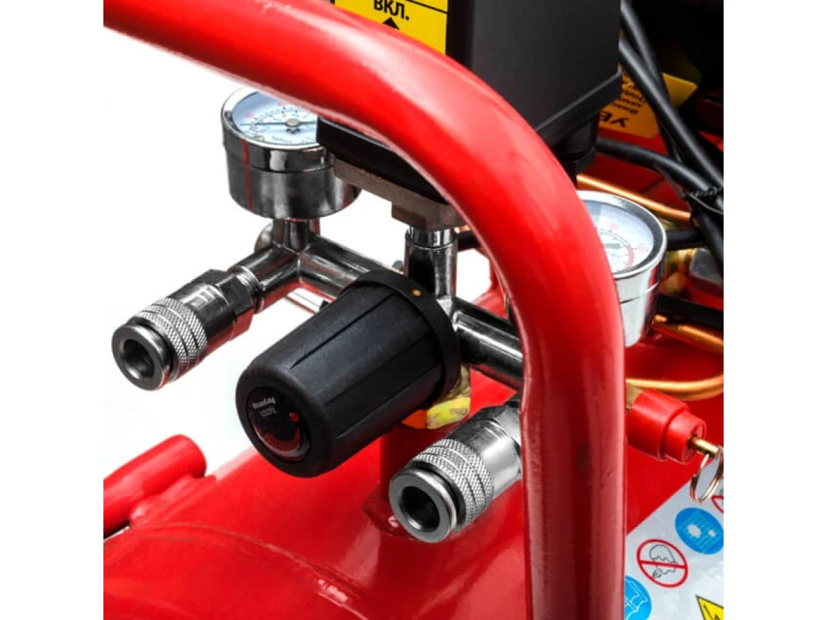 Компресор 50 л, 2x0.75, 220 В, 8aтм, 270 л/хвил, малошумний, безмасляний, 4 циліндри INTERTOOL PT-0023 