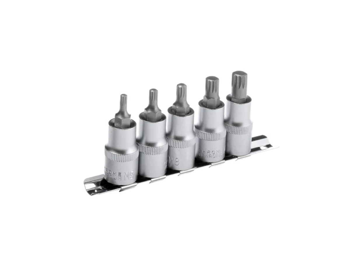 Набір сплайнів на планці М5, 6, 8, 10, 12 - 1/2", 5 од. INTERTOOL HT-1850 