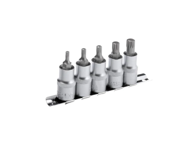 Набір сплайнів на планці М5, 6, 8, 10, 12 - 1/2", 5 од. INTERTOOL HT-1850 