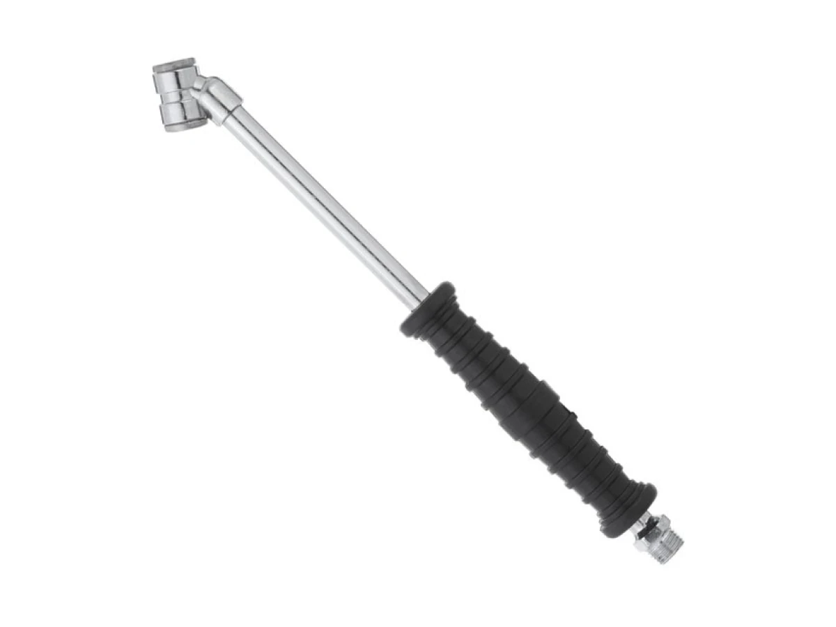 Подовжувач для накачування здвоєних та звичайних коліс двосторонній, з рукояткою та двома типами з'єднання (на шланг 8 мм і швидкороз'ємне з'єднання) INTERTOOL PT-0515 