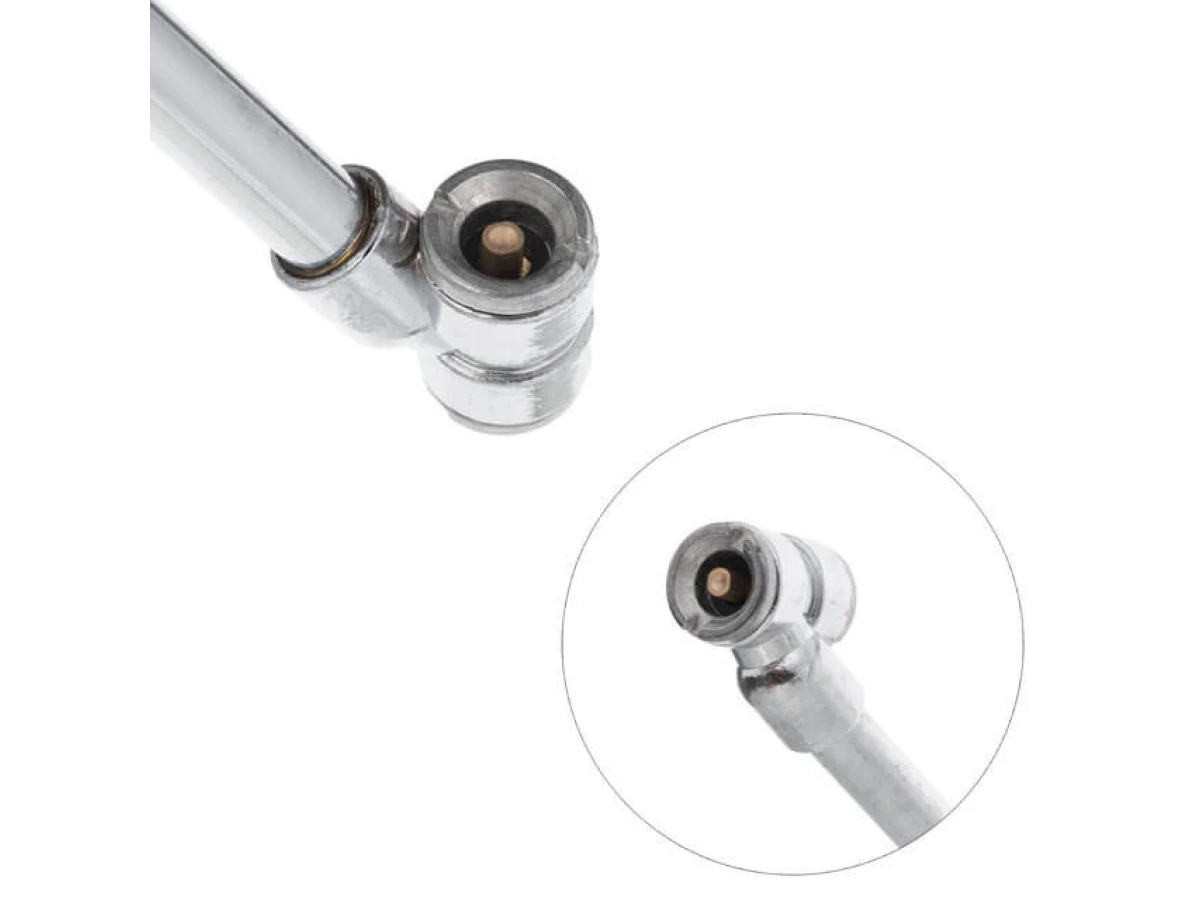 Подовжувач для накачування здвоєних та звичайних коліс двосторонній, з рукояткою та двома типами з'єднання (на шланг 8 мм і швидкороз'ємне з'єднання) INTERTOOL PT-0515 