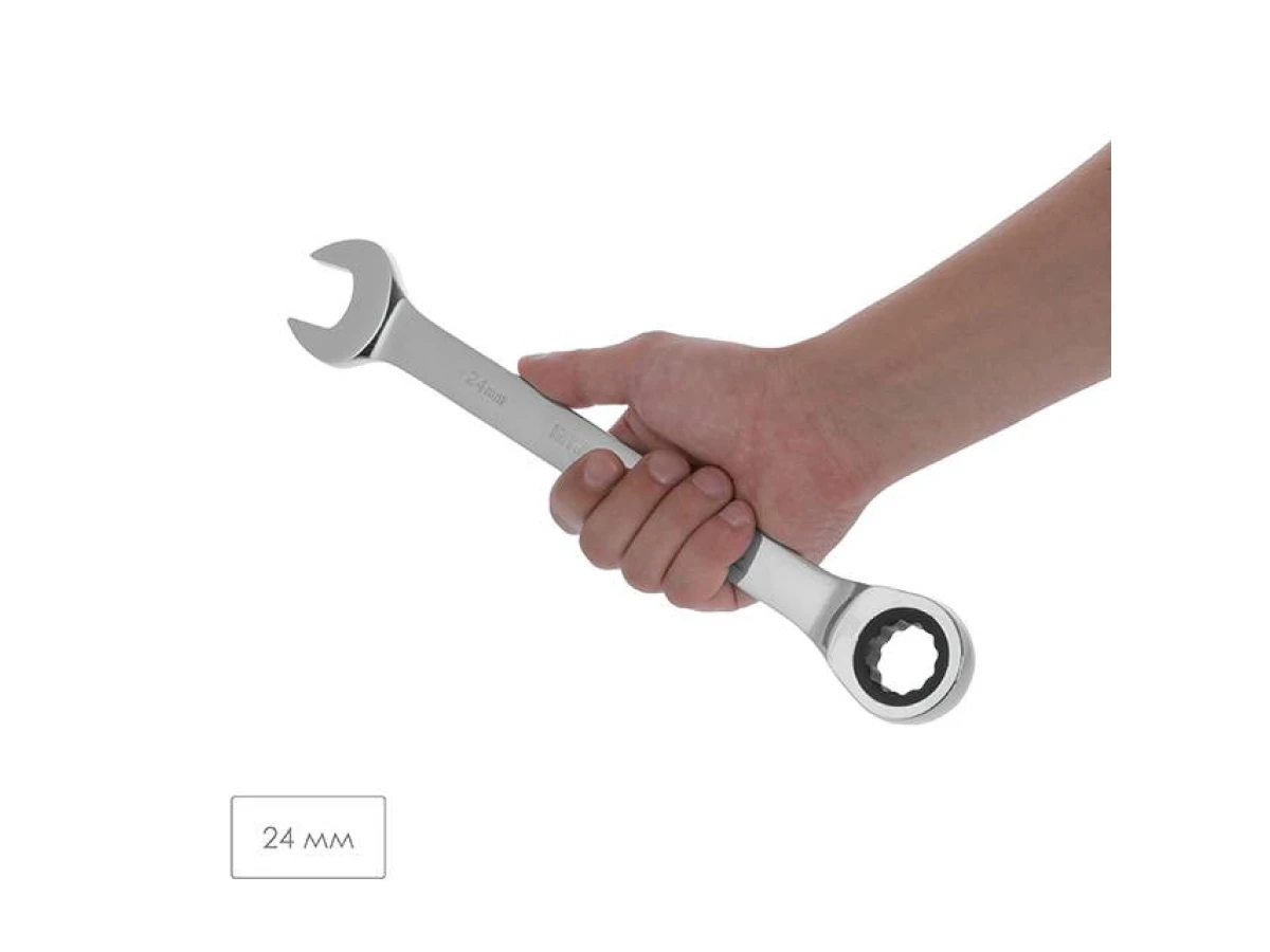 Ключ комбінований з тріскачкою 24 мм Cr-V PROF DIN3113 INTERTOOL XT-1364 