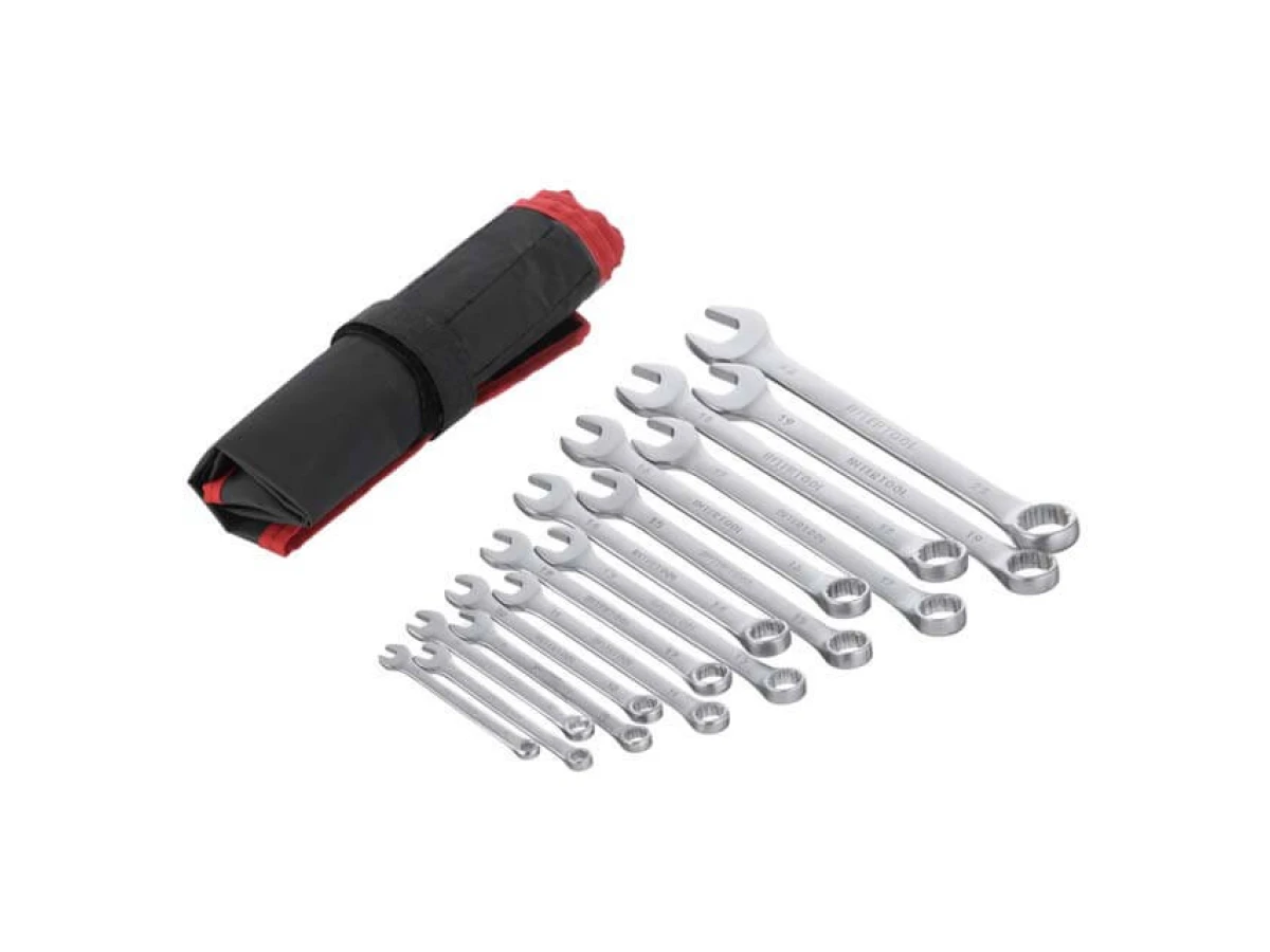 Набір ключів комбінованих 15 шт, 6-19, 22 мм CrV INTERTOOL HT-1204 