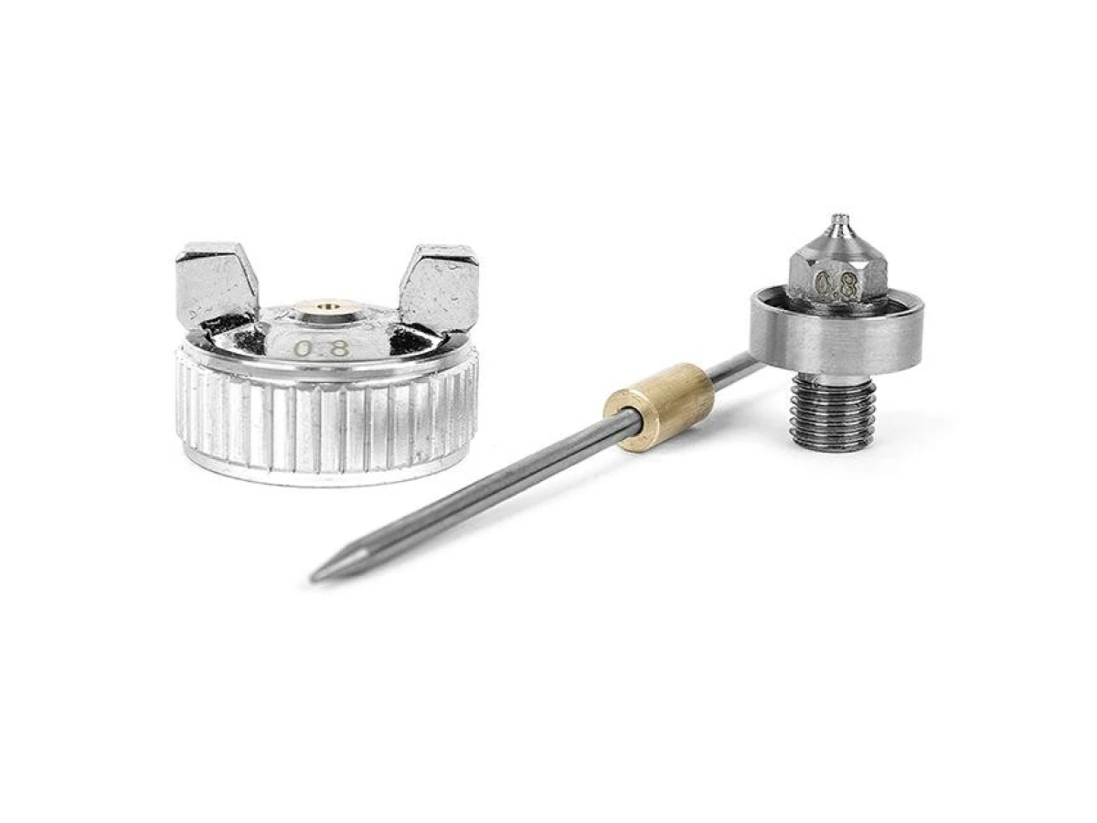 Комплект форсунки 0.8 мм для фарбопультів HVLP mini (форсунка, повітряна головка, голка) INTERTOOL PT-2002 