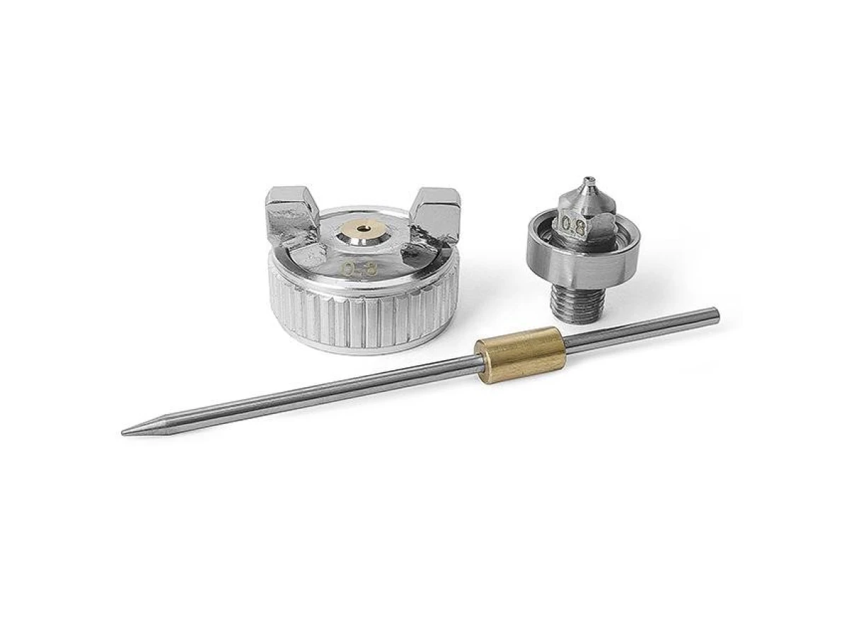 Комплект форсунки 0.8 мм для фарбопультів HVLP mini (форсунка, повітряна головка, голка) INTERTOOL PT-2002 