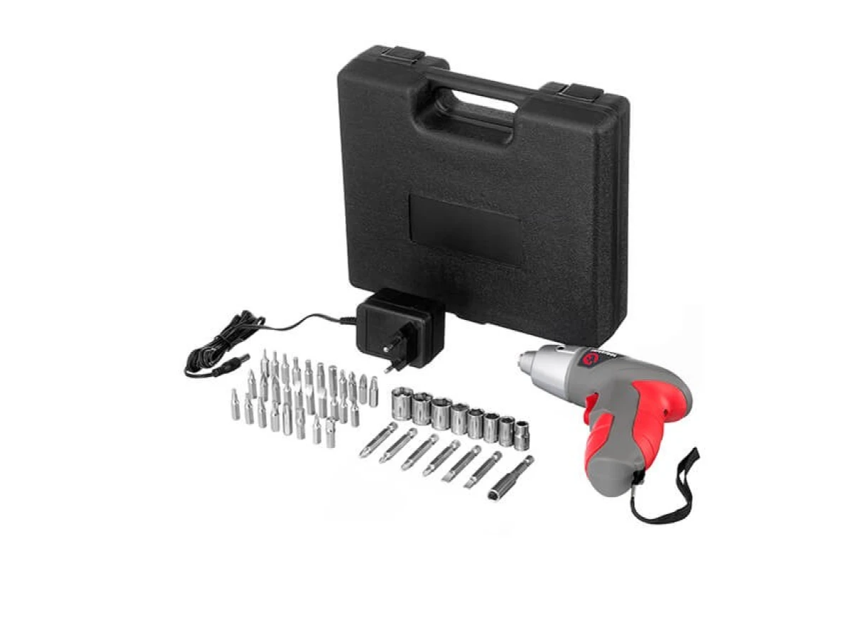 Отвертка аккумуляторная 3.6V, NiCd, кейс+насадки INTERTOOL DT-0301 