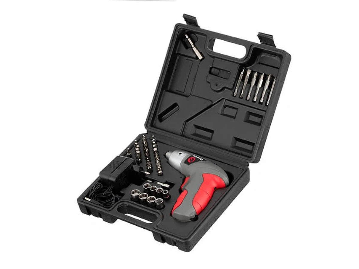 Отвертка аккумуляторная 3.6V, NiCd, кейс+насадки INTERTOOL DT-0301 