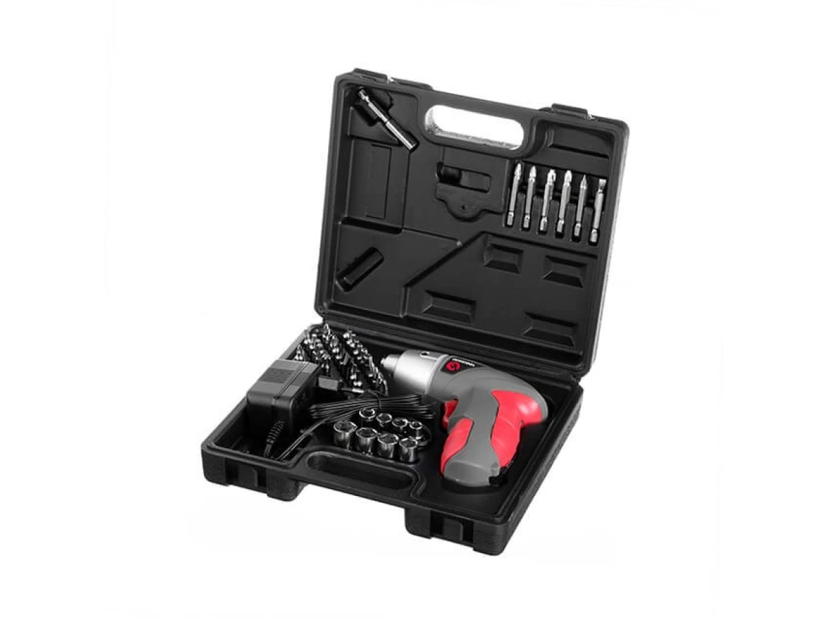 Отвертка аккумуляторная 3.6V, NiCd, кейс+насадки INTERTOOL DT-0301 