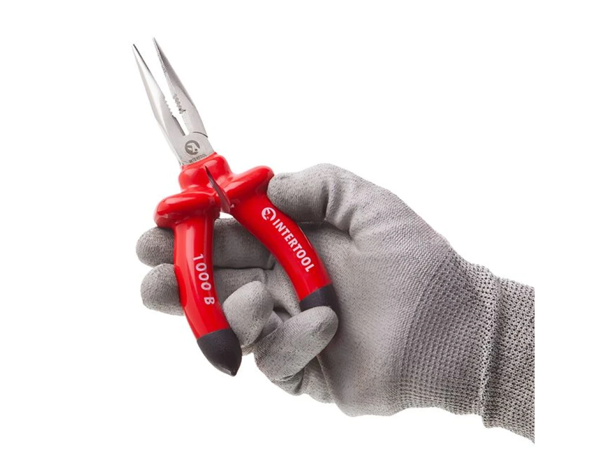 Довгогубці прямі 160 мм, діелектричні, CrV 6150 INTERTOOL NT-0326 