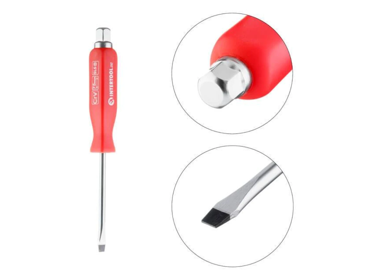 Викрутка ударна SL5*75 мм, CrV INTERTOOL HT-0481 