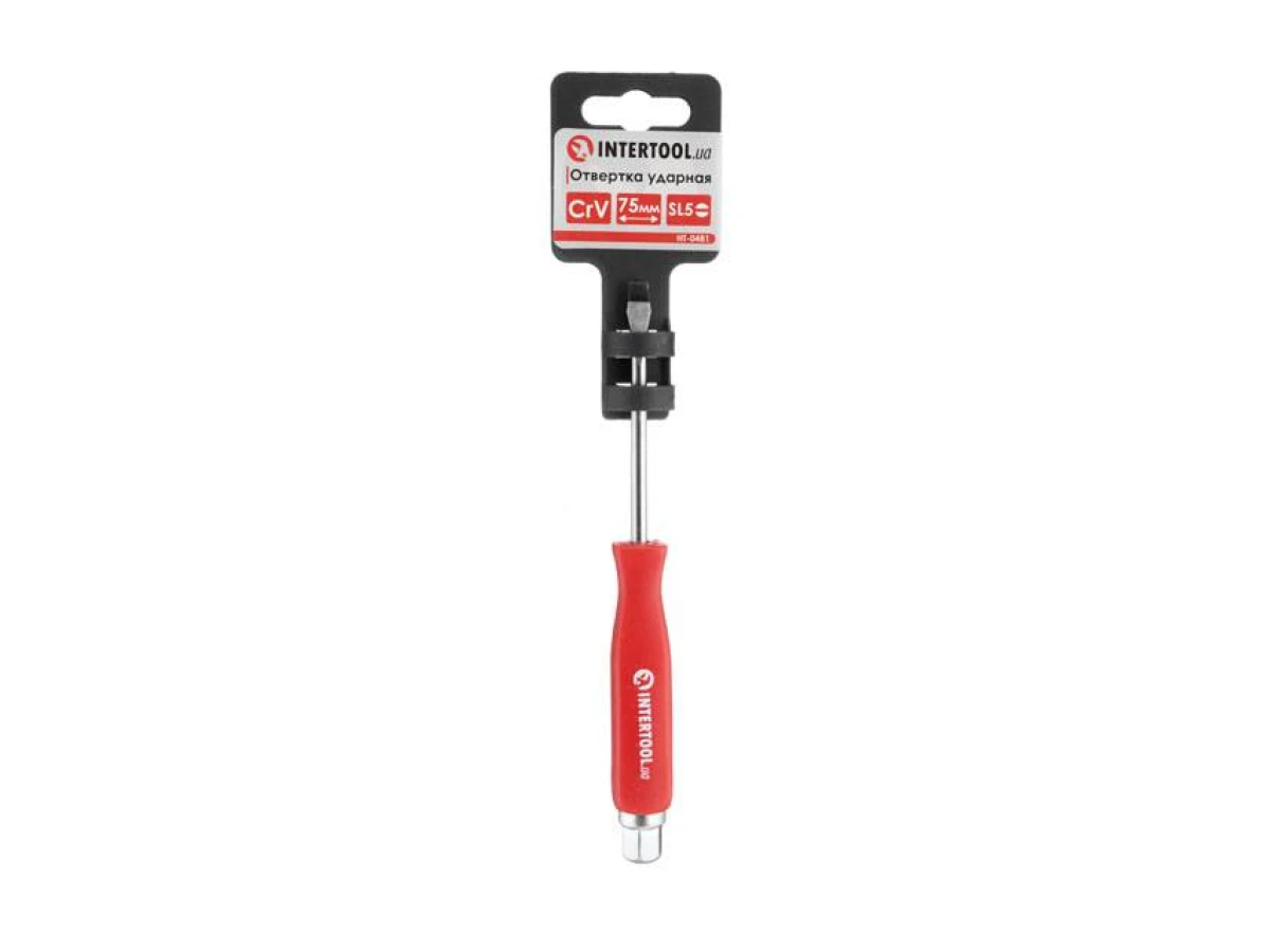 Викрутка ударна SL5*75 мм, CrV INTERTOOL HT-0481 