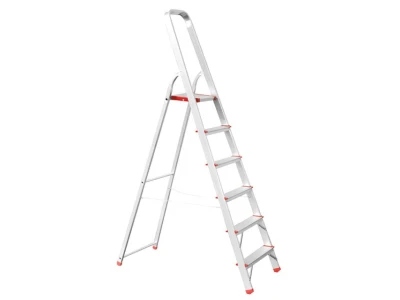 Стремянка алюминиевая 6 ступеней, высота до платформы 1280 мм INTERTOOL LT-1006