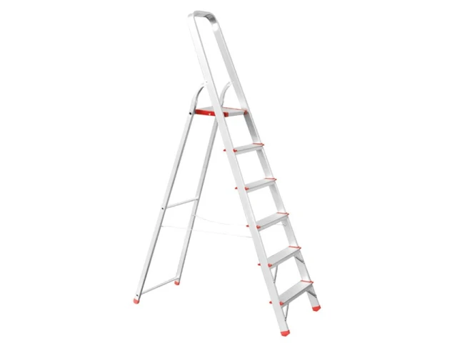Стремянка алюминиевая 6 ступеней, высота до платформы 1280 мм INTERTOOL LT-1006 