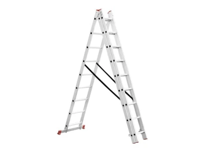 Лестница алюминиевая, 3-х секционная универсальная раскладная, 3*8 ступ., 5.09 м INTERTOOL LT-0308