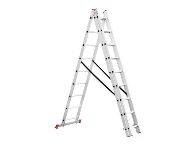 Лестница алюминиевая, 3-х секционная универсальная раскладная, 3*8 ступ., 5.09 м INTERTOOL LT-0308 