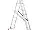 Лестница алюминиевая, 3-х секционная универсальная раскладная, 3*8 ступ., 5.09 м INTERTOOL LT-0308 