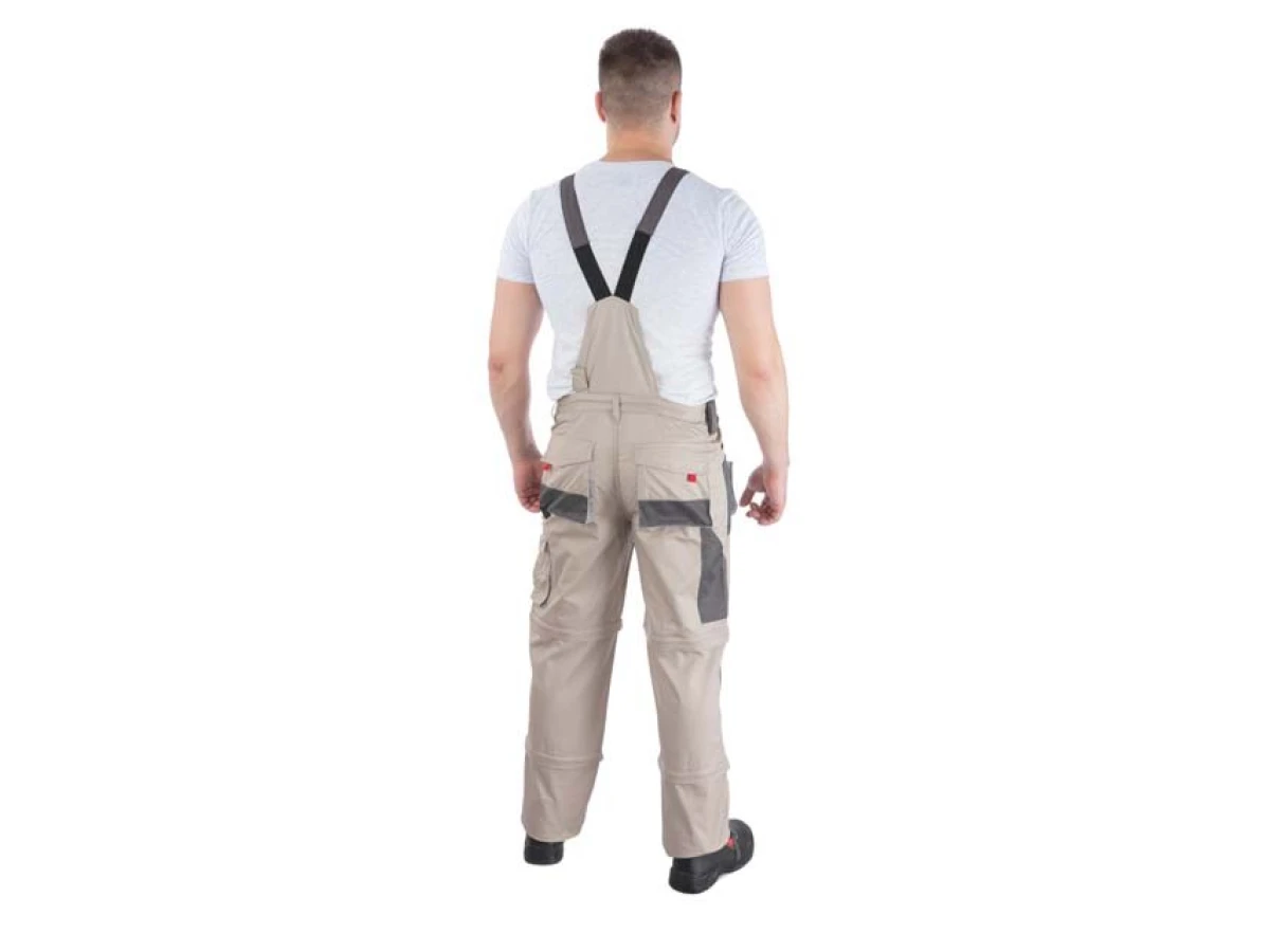 Брюки трансформер робочі з лямками 6 в 1, 100% бавовна, щільність 180 г / м2, L INTERTOOL SP-3043 